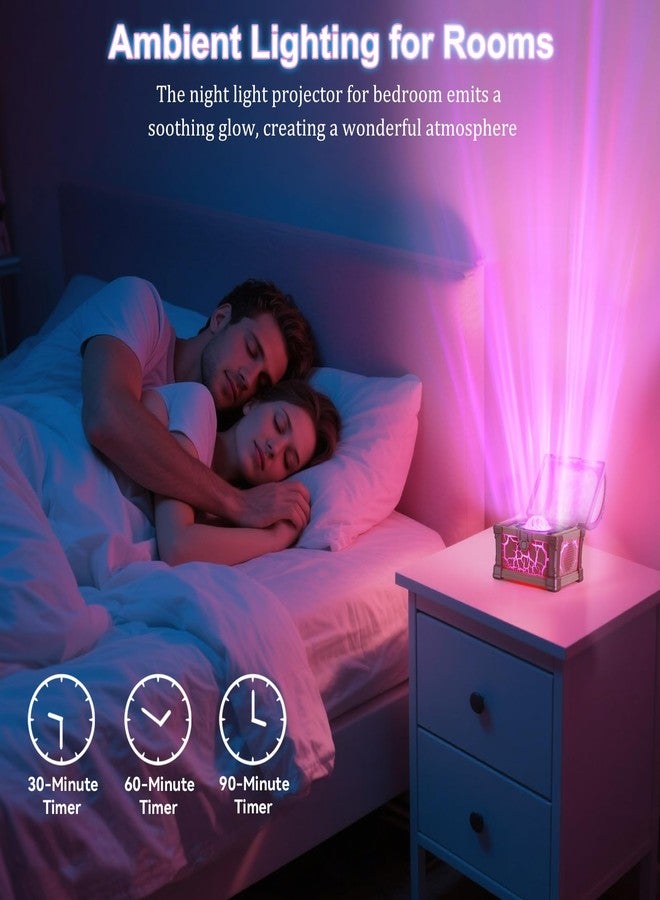VEEKI Northern Lights Projector, 7 Colors Treasure Chest Night Light Aurora Lights Projector with 8 Effects & Remote, Dimmable Galaxy Light Ambient Lighting for Bedroom, Gifts for Kids Teen Women (Pink) - Image 3